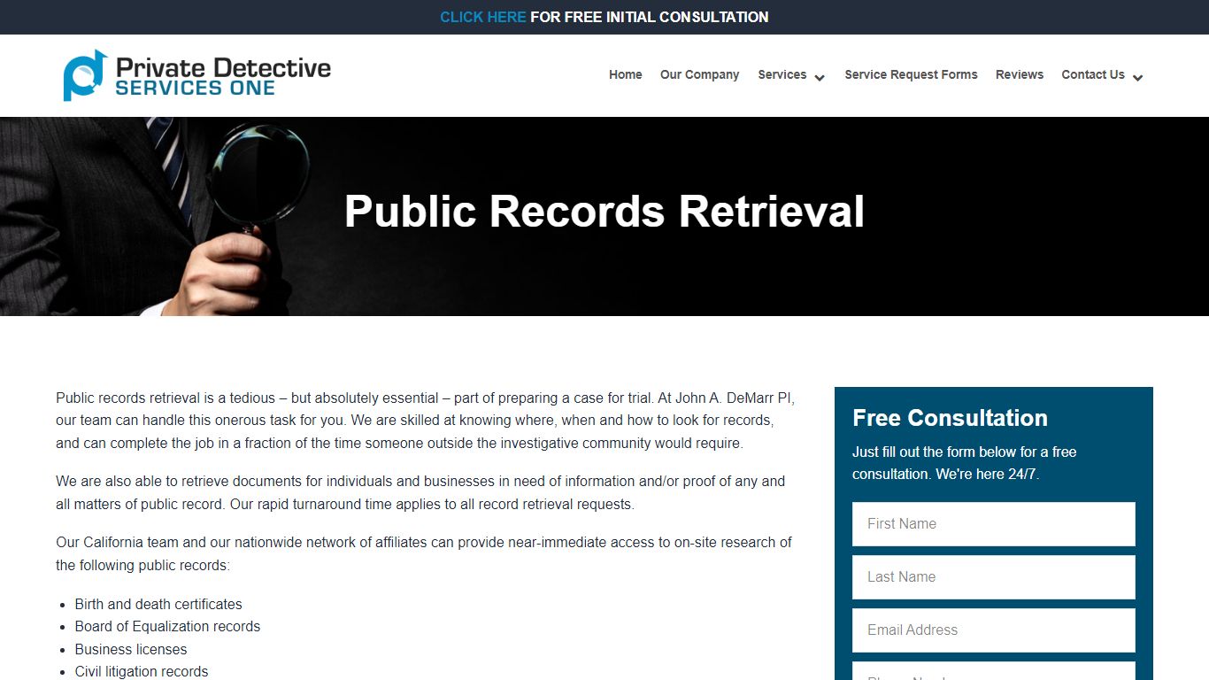 Public Records Retrieval Private Investigator - Private Detective ...